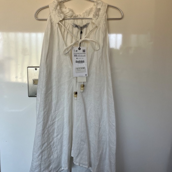 FRAYED LINEN TOP - Picture 6 of 9